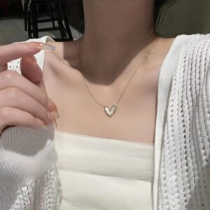 Enamel Heart Pendant Necklace