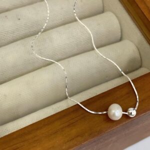 Pearl and Silver Bead Necklace