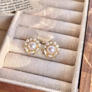 Pearl Rhinestone Earrings