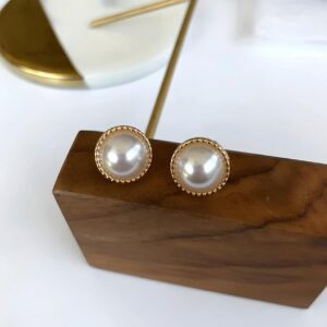 Simple White Pearl Earrings